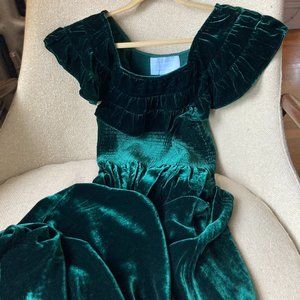 Hill House Emerald Green Velvet Full-Length The Nap Dress